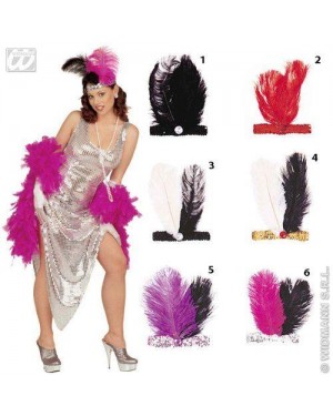 widmann 3486c fasce charleston in paillette con gemma e 2 piume