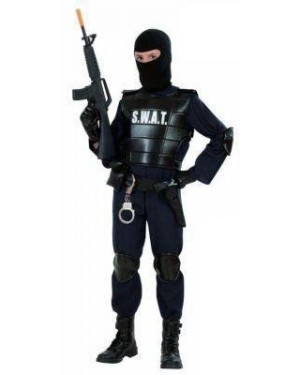 Costume Agente Swat Poliziotto 5/7 Cm 128