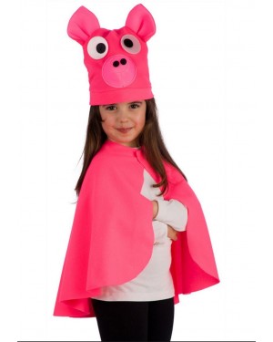 carnival toys 3042 set maialina tipo peppa pig mantello e cappello tu