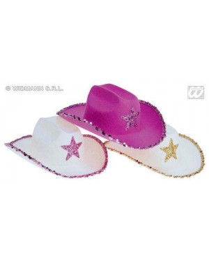 widmann 2561s cappello cowboy feltro donna glitter