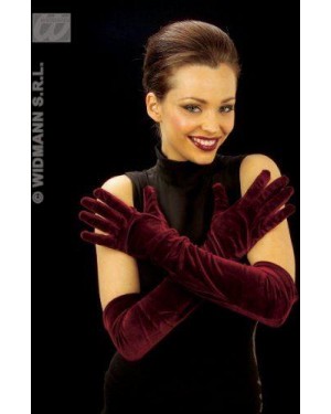 widmann 1483b guanti in velluto burgundy 56 cm