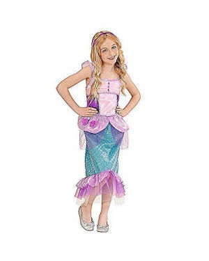 WIDMANN 02236 costume sirenetta 5/7 vestito, cerchietto con stel
