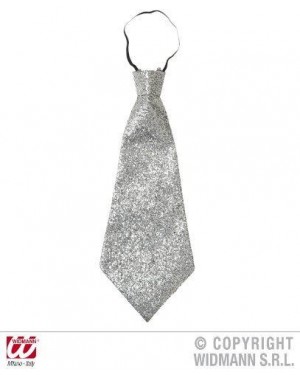 CRAVATTA LUREX ARGENTO CON ELASTICO