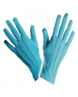 GUANTI AZZURRI CORTI COTONE 25CM