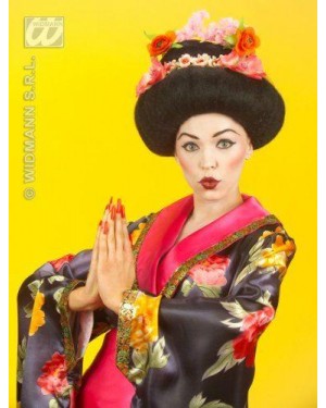 widmann g6369 parrucca geisha di qualita con fiore