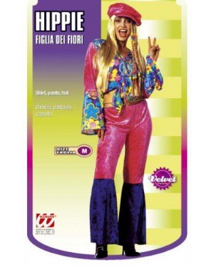 Costume Hippie Figlia Dei Fiori M Velluto