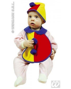 widmann 8594c set clown neonato cuffia e bavaglino