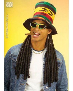 widmann 8450b cappello cilindro rasta con trecce