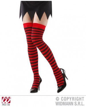 widmann 1864e calze parigine rigate rosso-nero 70 den xl