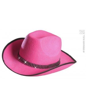 widmann 2489p cappelli cowboy con banda strass rosa in felt