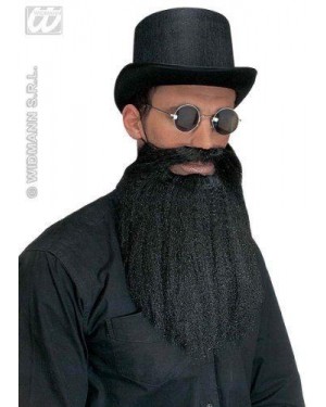 BARBA LUNGA CON BAFFI  NERA E BOCCA