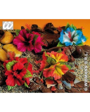 MOLLETTE PER CAPELLI CON 3 FIORI IBISCO 4 COL