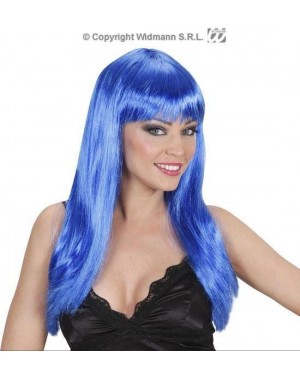 widmann b0563 parrucca blu beautiful lunga liscia frangia