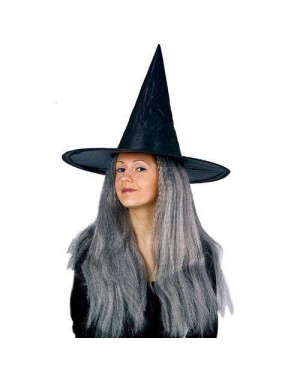 CAPPELLO STREGA BAMBINA PVC CON CAPELLI