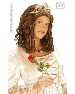 widmann r6224 parrucca regina medievale con corona