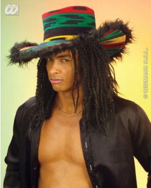 widmann 8449f cappello rasta giamaicano bordato in peluche