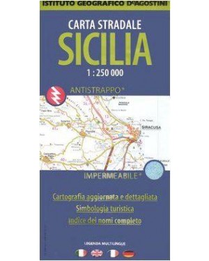 de agostini  sicilia cartina stradale antistrappo