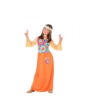 ATOSA 56850 costume hippie 5-6 bambina arancione
